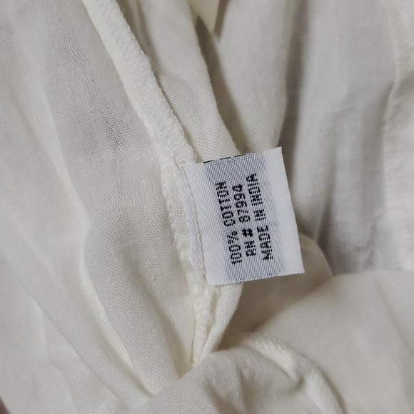 White Sheer Wide Leg Elastic Waistband Etc. By lazy daisy Boho Palozza Pants - Picture 10 of 13